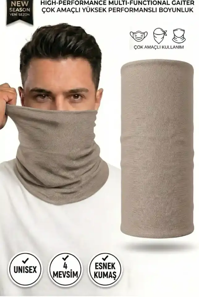 Unisex - 12 Farklı Kullanım Çok Amaçlı Dikişsiz Bandana - UV Korumalı, Nefes Alan Buff Tipi Boyunluk