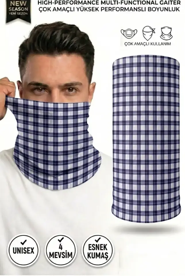 Unisex - 12 Farklı Kullanım Çok Amaçlı Dikişsiz Bandana - UV Korumalı, Nefes Alan Buff Tipi Boyunluk